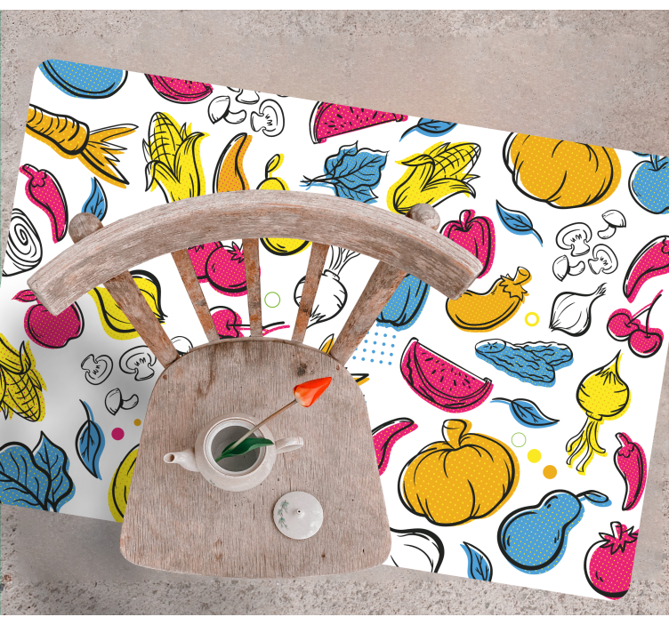 Tapis vinyle cuisine illustration de fruits vibrants - TenStickers