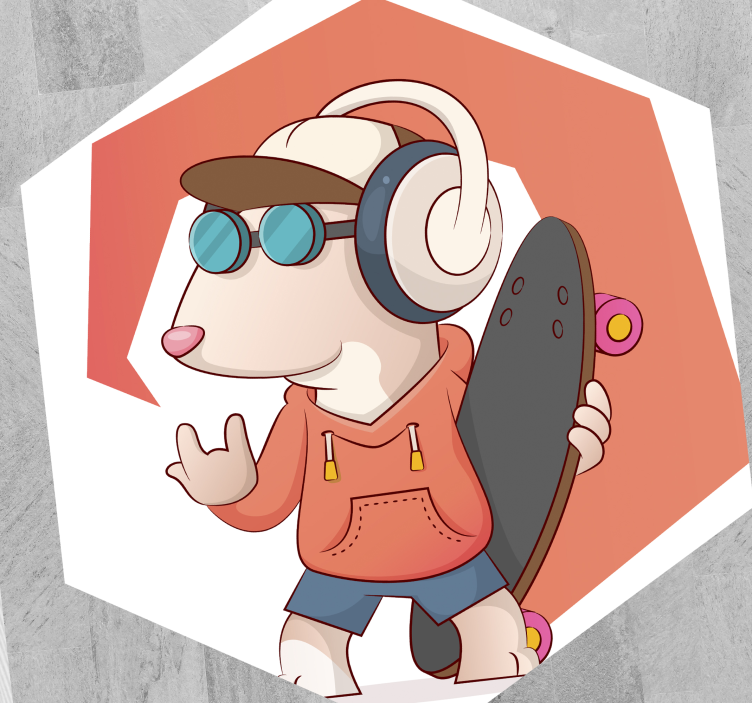 Tapis vinyle autres tapis illustration de souris patineuse - TenStickers