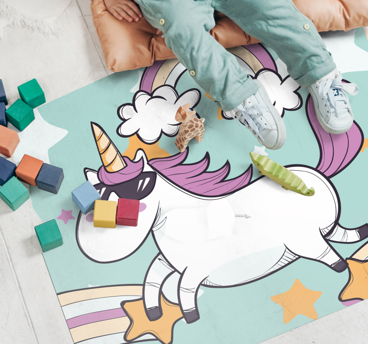Tapis vinyle autres tapis licorne arc en ciel - TenStickers
