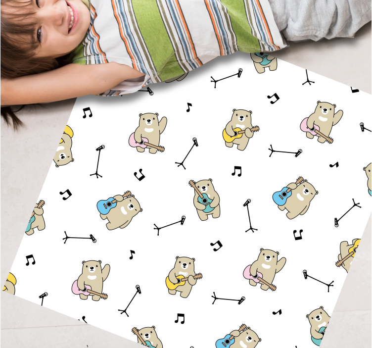 Tapis vinyle bébé modèle d'ours musicaux - TenStickers