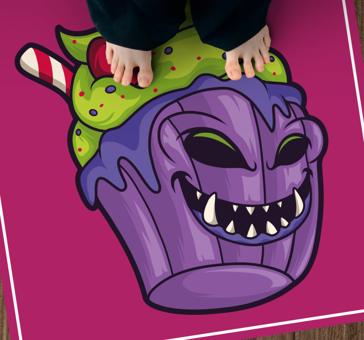 Tapis vinyle ado monstre de cupcake vorace - TenStickers
