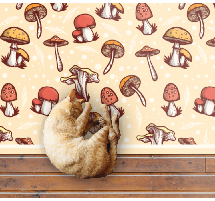 Tapis vinyle nature motif de champignon coloré - TenStickers