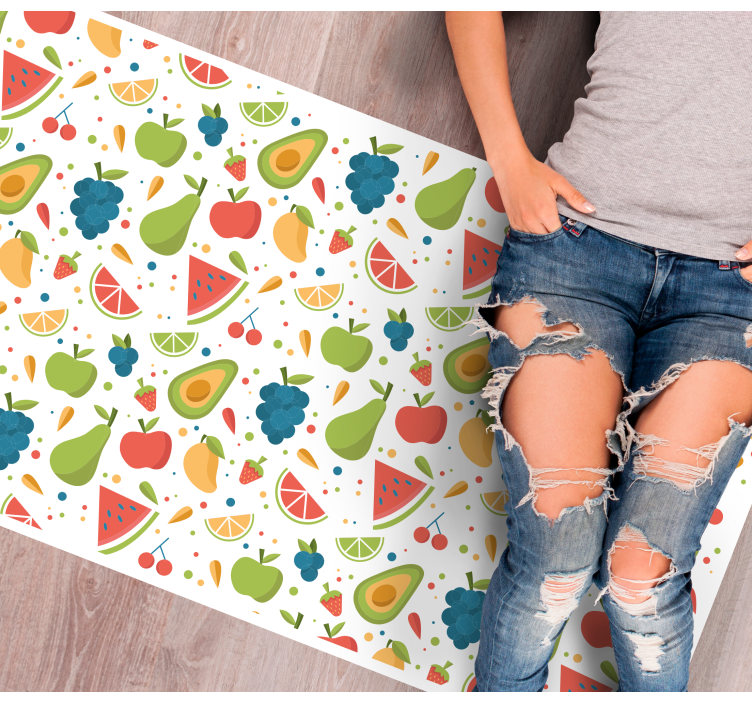 Tapis vinyle cuisine motifs de fruits colorés - TenStickers