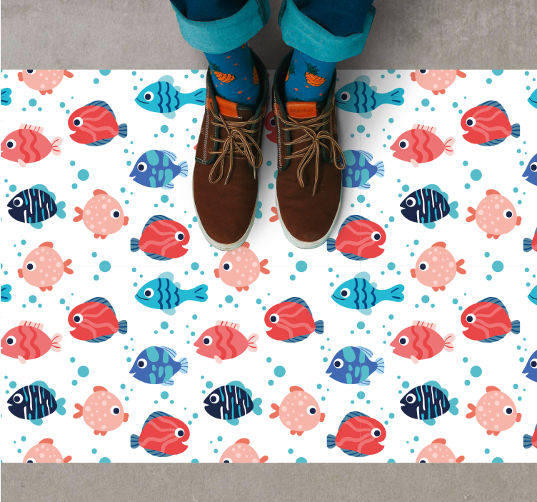 Tapis vinyle autres tapis motifs de poissons vibrants - TenStickers