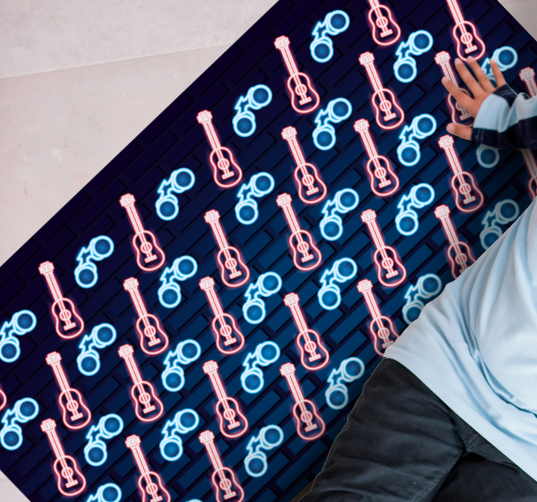 Tapis vinyle ado motifs inspirés de la musique - TenStickers