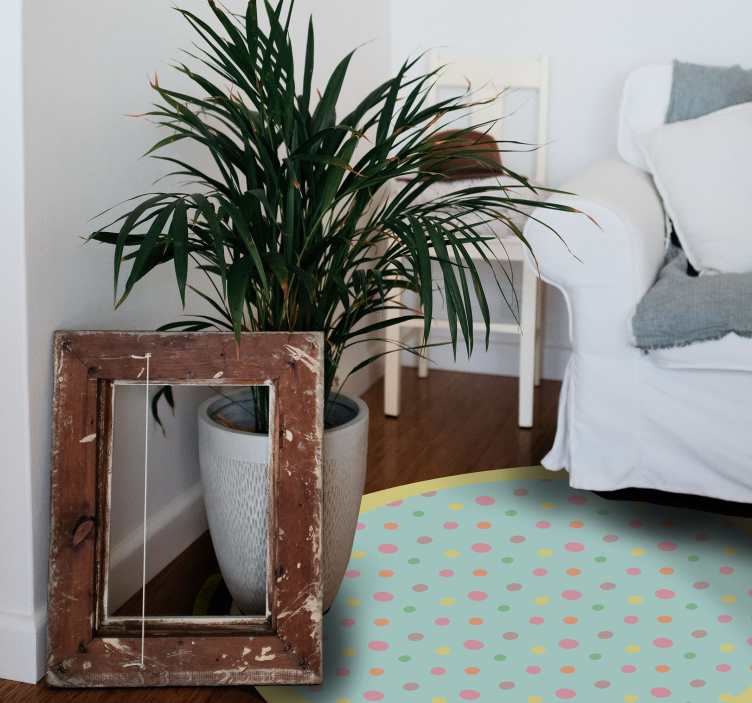 Tapis vinyle salon points tachetés vibrants - TenStickers