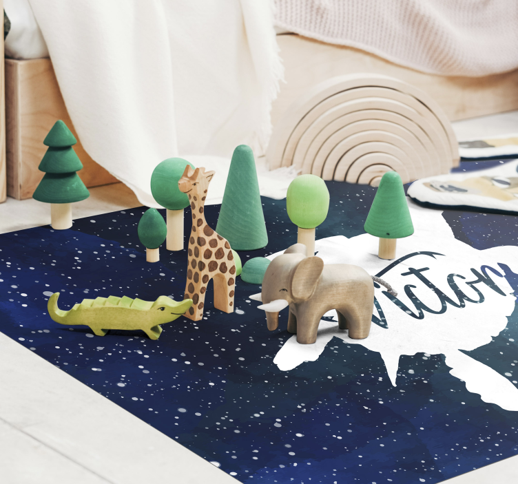 Tapis vinyle tortue galaxie et nom - TenStickers
