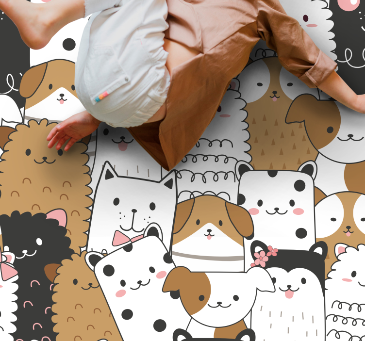 Tapis vinyle animal adorables visages d'animaux - TenStickers