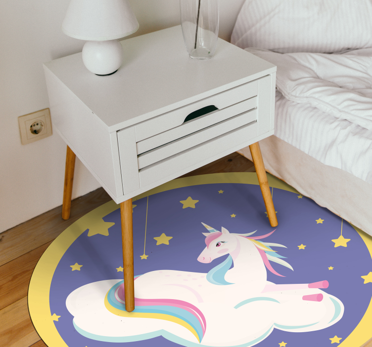 Tapis vinyle bébé cercle de rêve de licorne - TenStickers