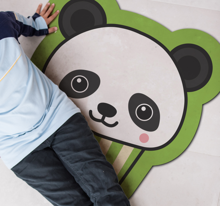 Tapis vinyle bébé conception de petit panda - TenStickers