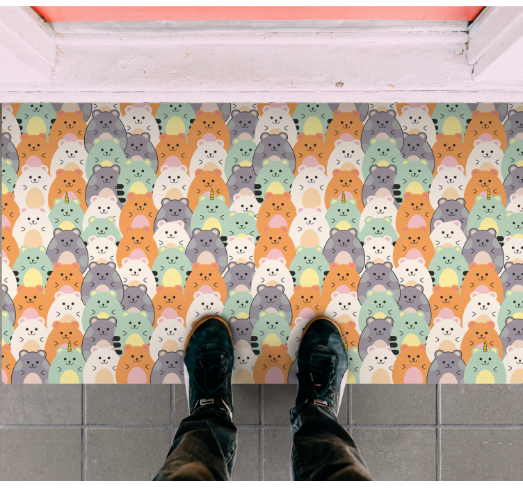 Tapis vinyle entrée expressions animales adorables - TenStickers