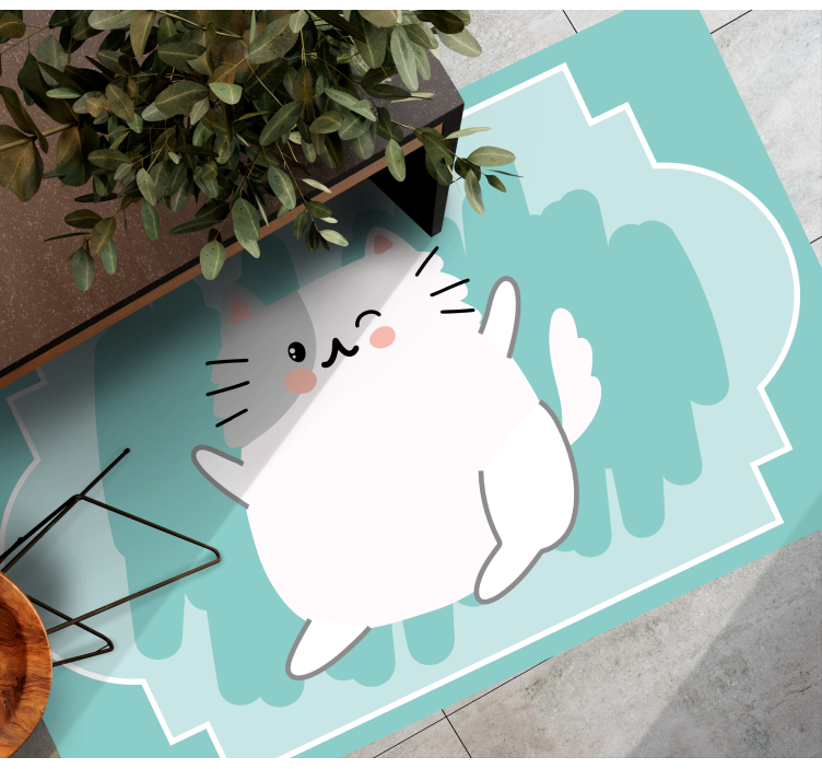 Tapis vinyle bébé illustration de chat mignon - TenStickers