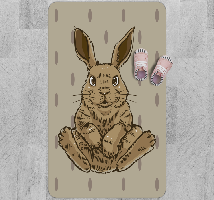 Tapis vinyle bébé illustration de lapin assis - TenStickers