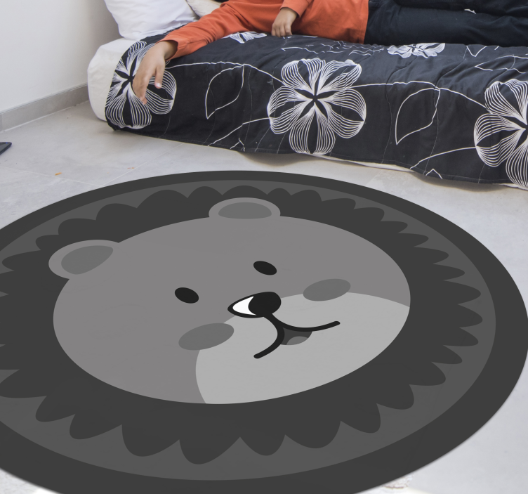 Tapis vinyle bébé joli visage de lion - TenStickers
