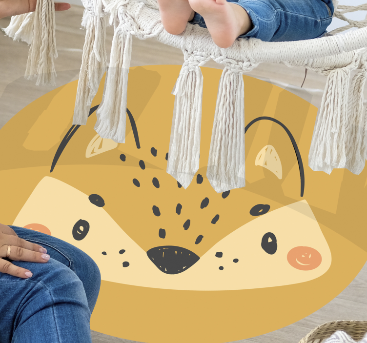 Tapis vinyle bébé joli visage de renard - TenStickers