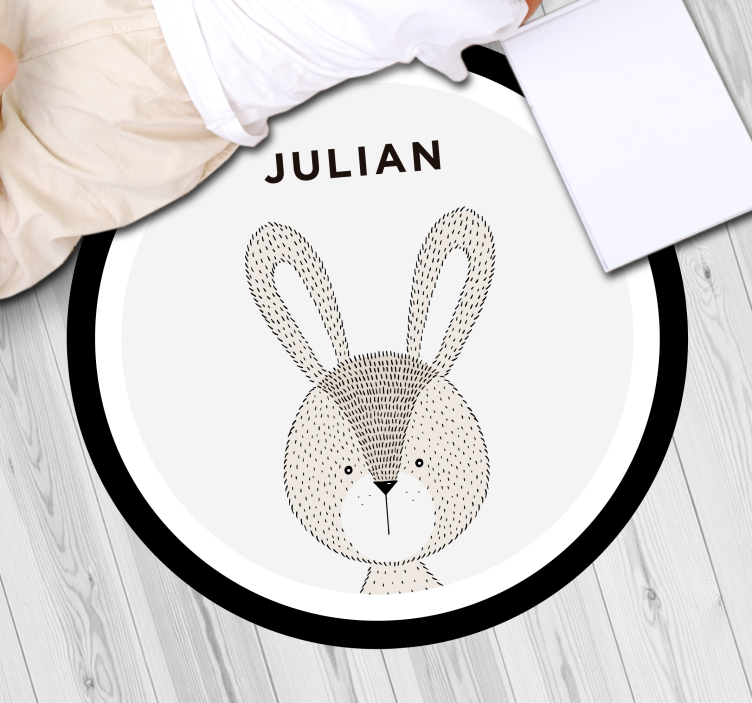 Tapis vinyle bébé lapin personnalisé - TenStickers
