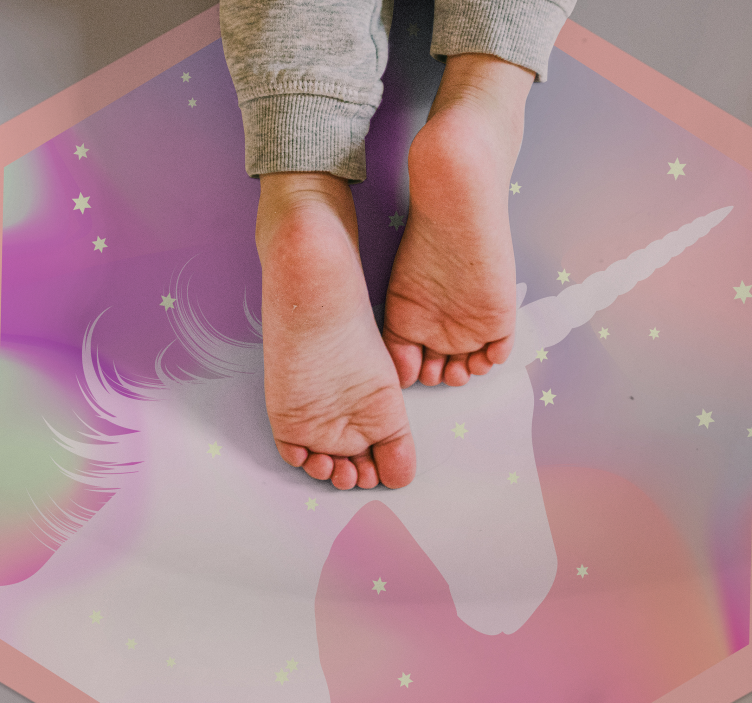 Tapis vinyle bébé licorne mythique - TenStickers