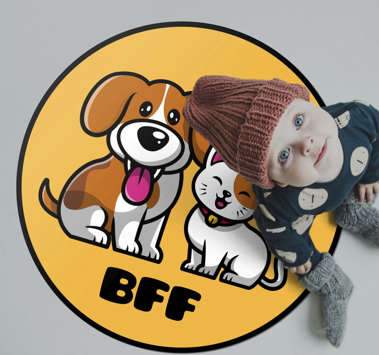 Tapis vinyle bébé meilleurs compagnons animaux - TenStickers