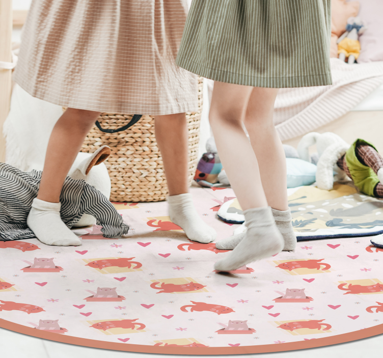 Tapis vinyle bébé motif de chat ludique - TenStickers