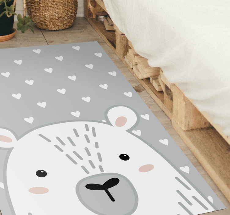 Tapis vinyle bébé bébé ours argenté - TenStickers