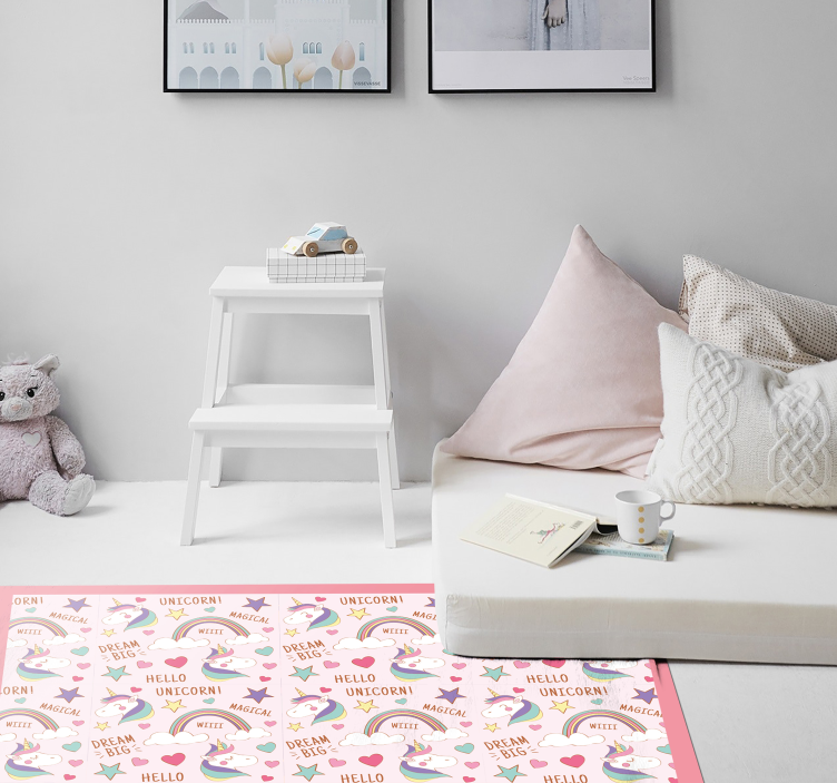 Tapis vinyle bébé motif licorne magique - TenStickers