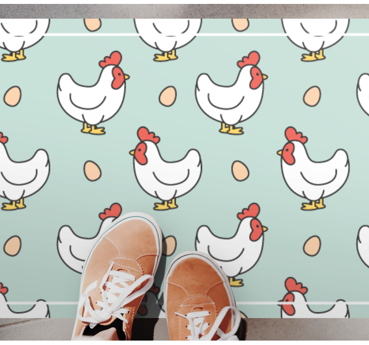 Tapis vinyle cuisine poulets et ovules - TenStickers