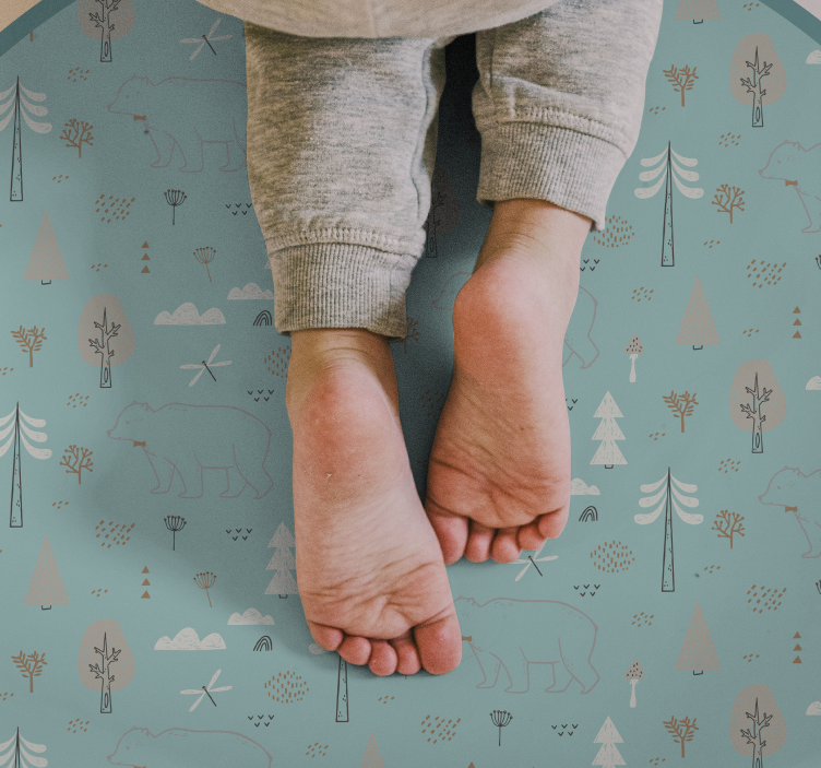 Tapis vinyle bébé scène d'animaux de la forêt - TenStickers