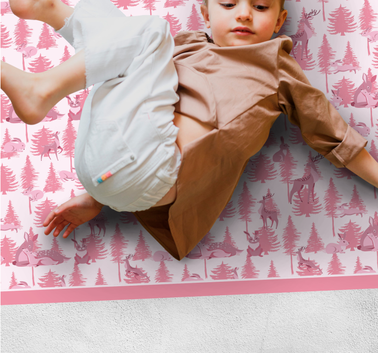 Tapis vinyle bébé scène ludique dans les bois - TenStickers