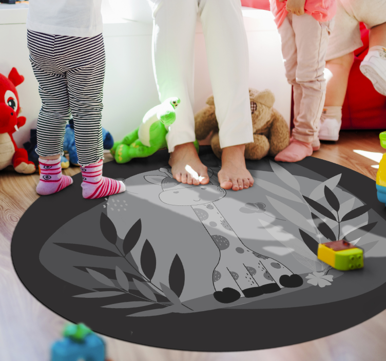 Tapis vinyle bébé thème de la crèche girafe - TenStickers