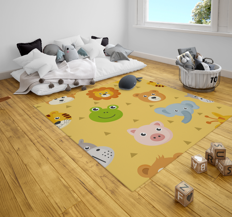 Tapis vinyle bébé espace de jeu pour animaux colorés - TenStickers