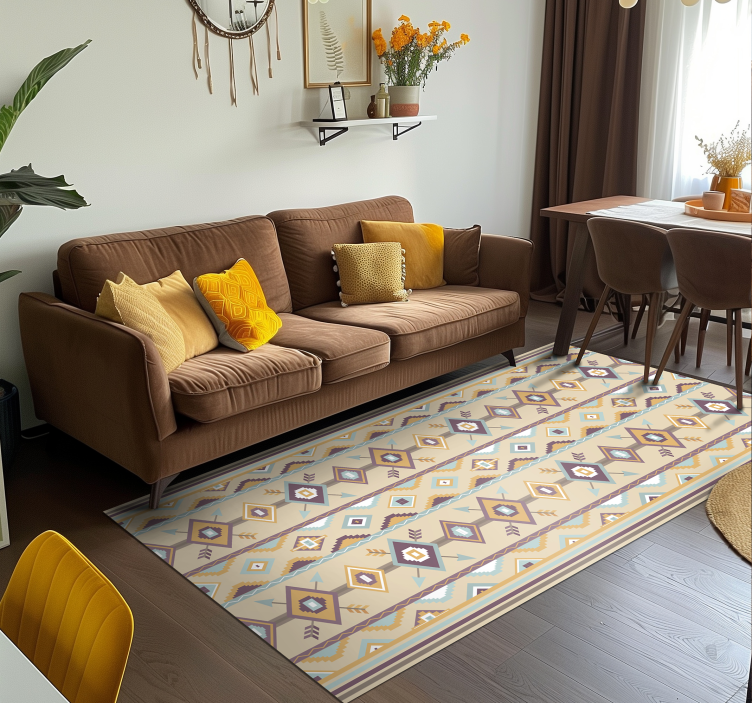 Tapis vinyle beige berbère ethnique - TenStickers