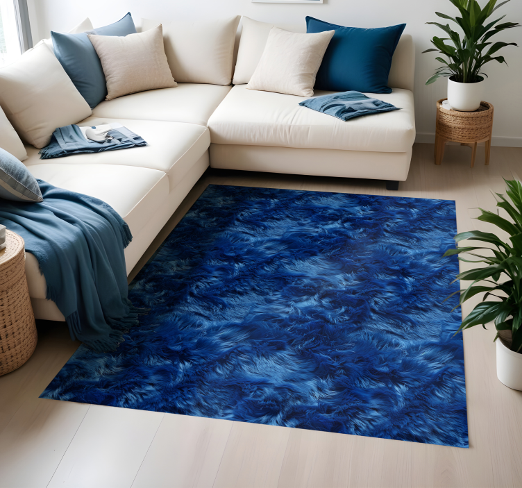 Tapis vinyle bleu nuances de laine - TenStickers