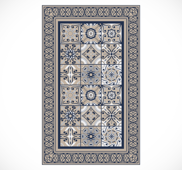 Tapis de cuisine carreaux de ciment vintage marron - TenStickers