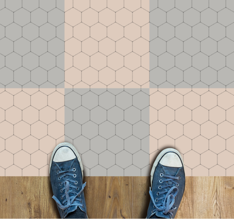 Tapis vinyle géométrique élégant hexagonal - TenStickers