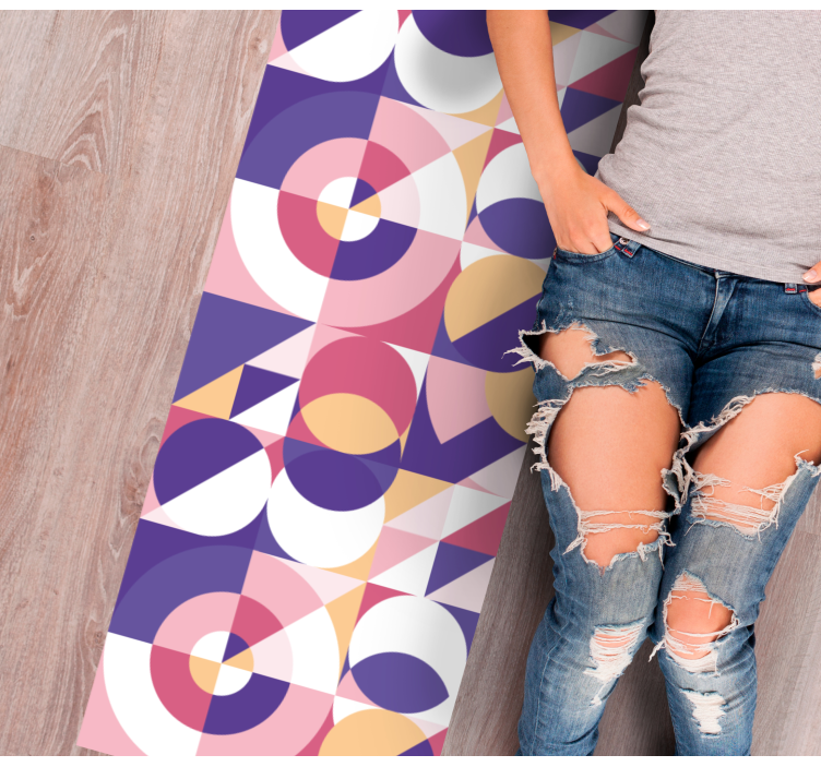 Tapis vinyle carreaux de ciment formes géométriques colorées - TenStickers