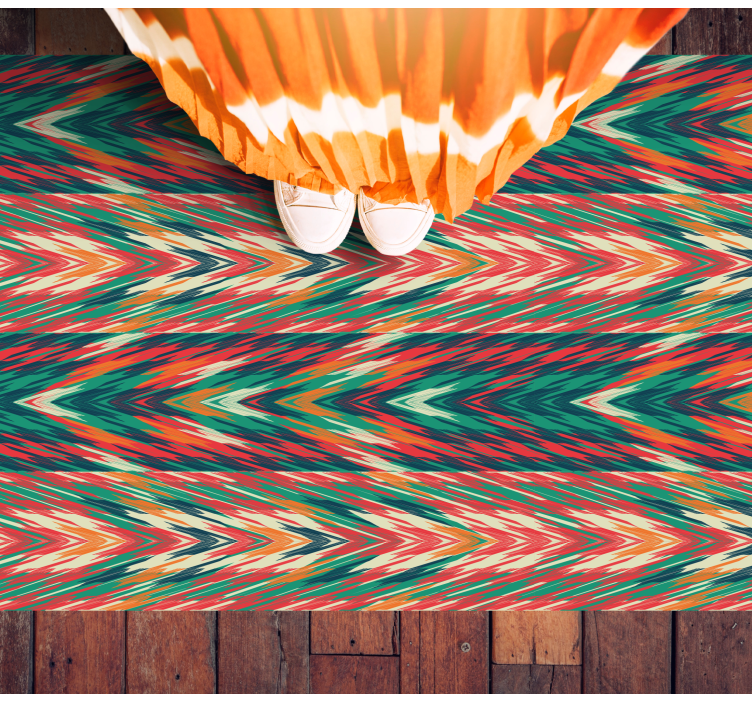 Tapis vinyle rayures ondes de couleurs dynamiques - TenStickers