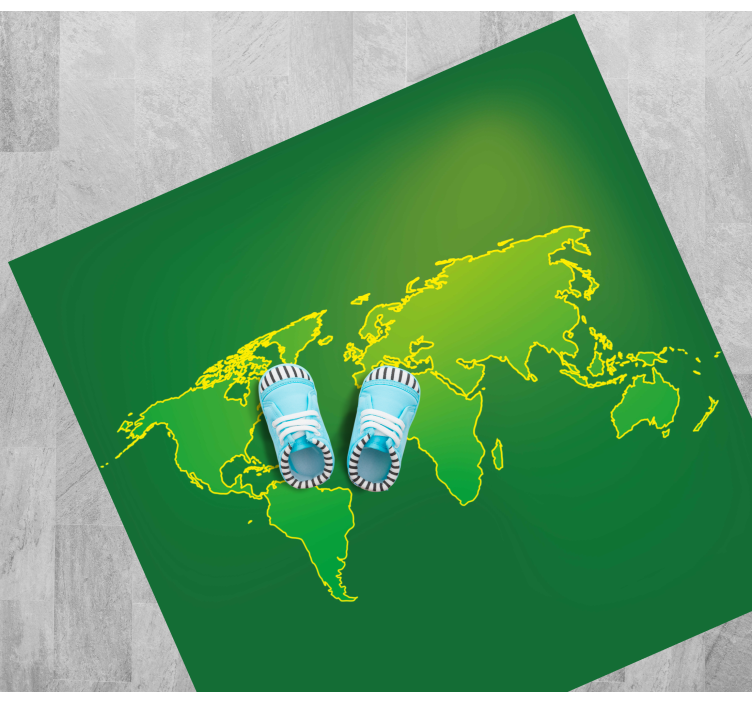 Tapis vinyle carte du monde vue d'ensemble de l'univers vert - TenStickers