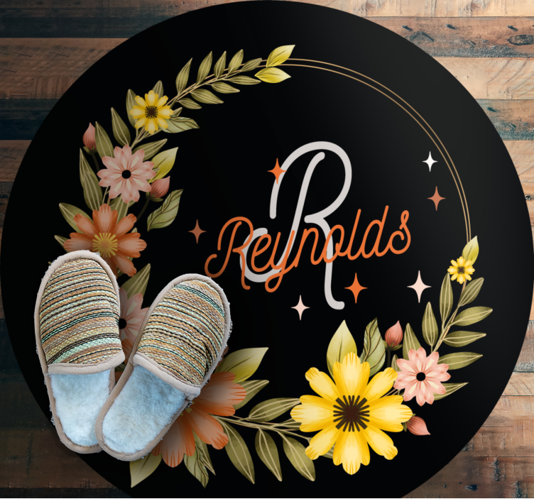 Tapis vinyle chambre nom floral de la couronne - TenStickers