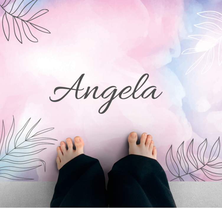 Tapis vinyle chambre nom floral personnalisé - TenStickers