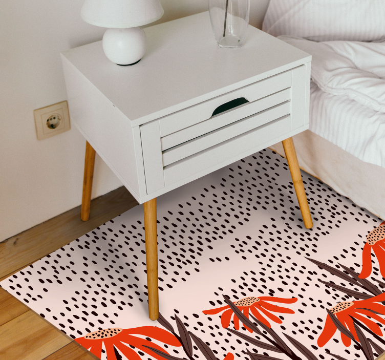 Tapis vinyle chambre taches florales sérénité - TenStickers
