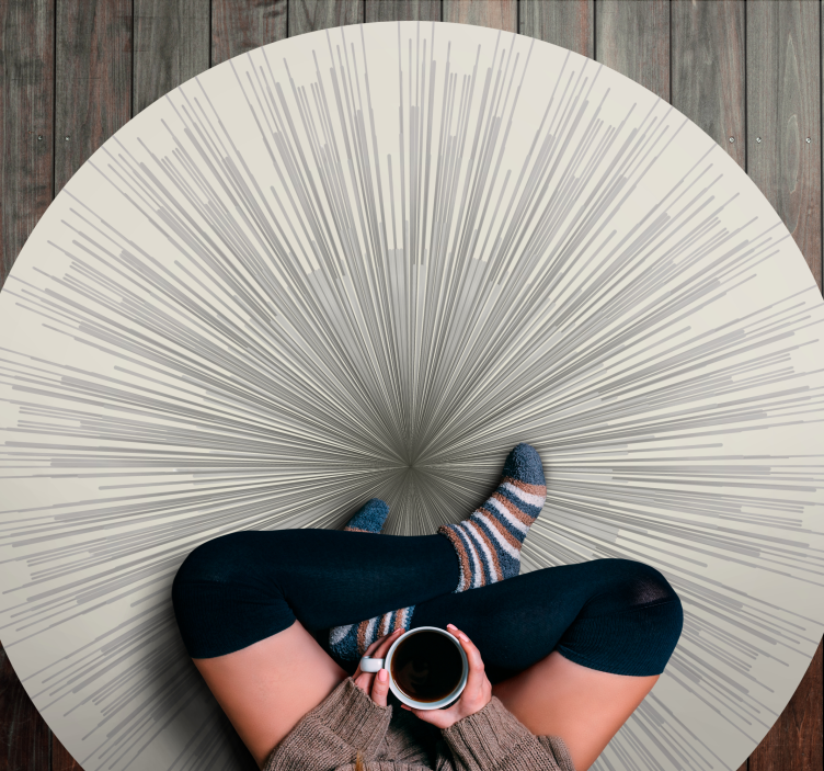 Tapis vinyle circulaire lignes minimalistes - TenStickers