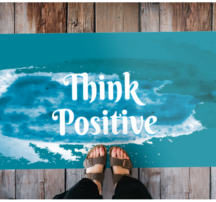 Tapis vinyle citation adopter l'optimisme - TenStickers