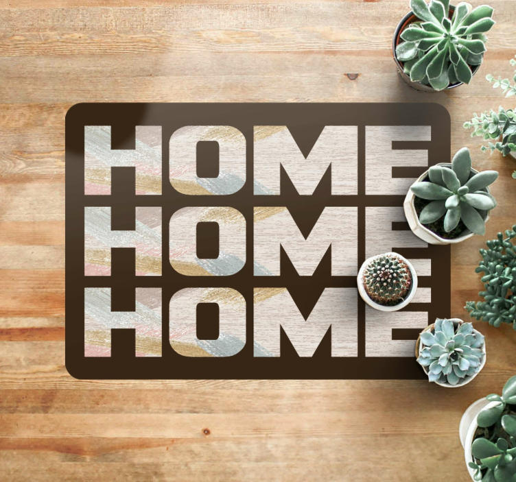 Tapis vinyle citation bienvenue à la maison entrée - TenStickers