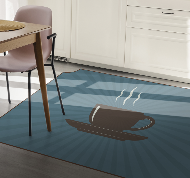 Tapis vinyle citation café fumant - TenStickers