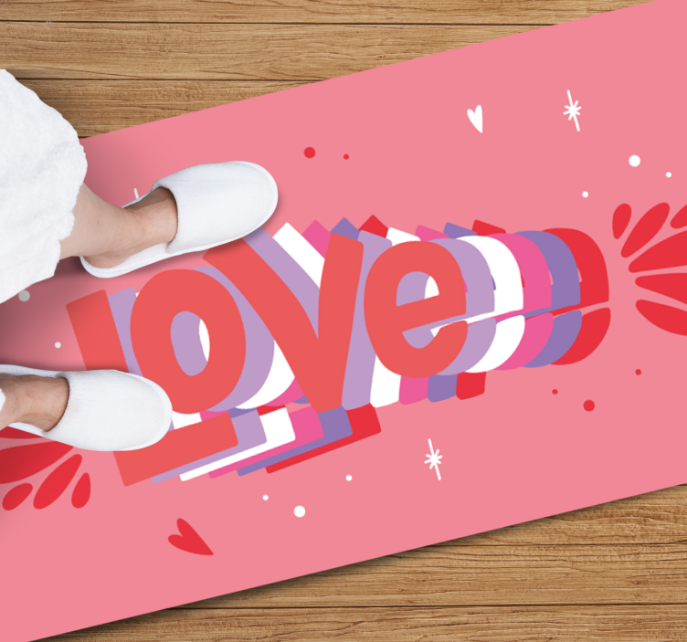 Tapis vinyle citation lettre d'amour groovy - TenStickers