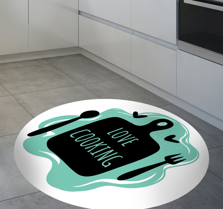 Tapis vinyle cuisine planche à découper j'adore cuisiner - TenStickers