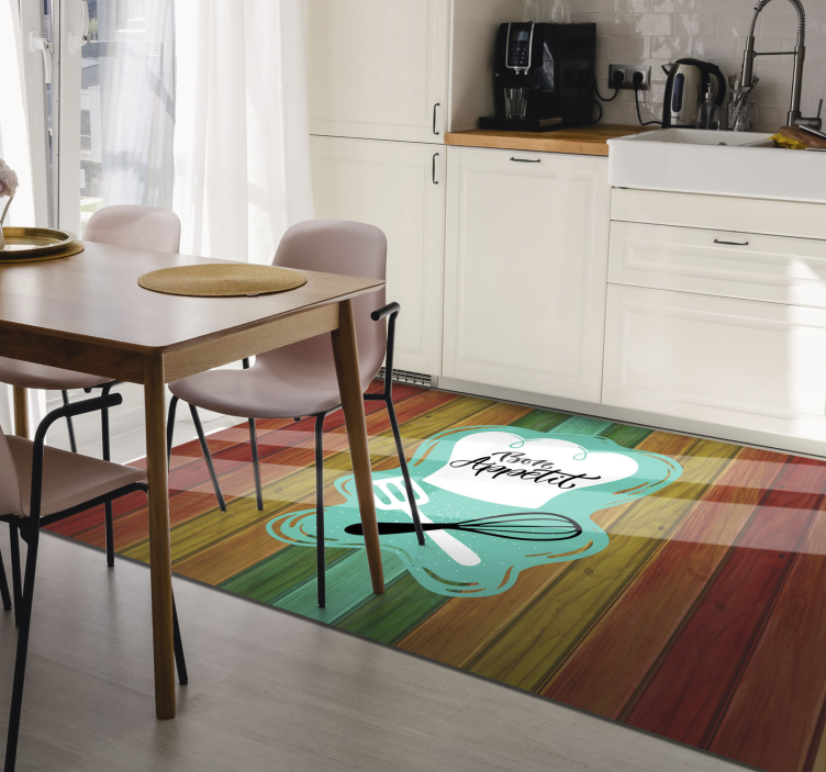Tapis vinyle citation emblème de bon appétit - TenStickers