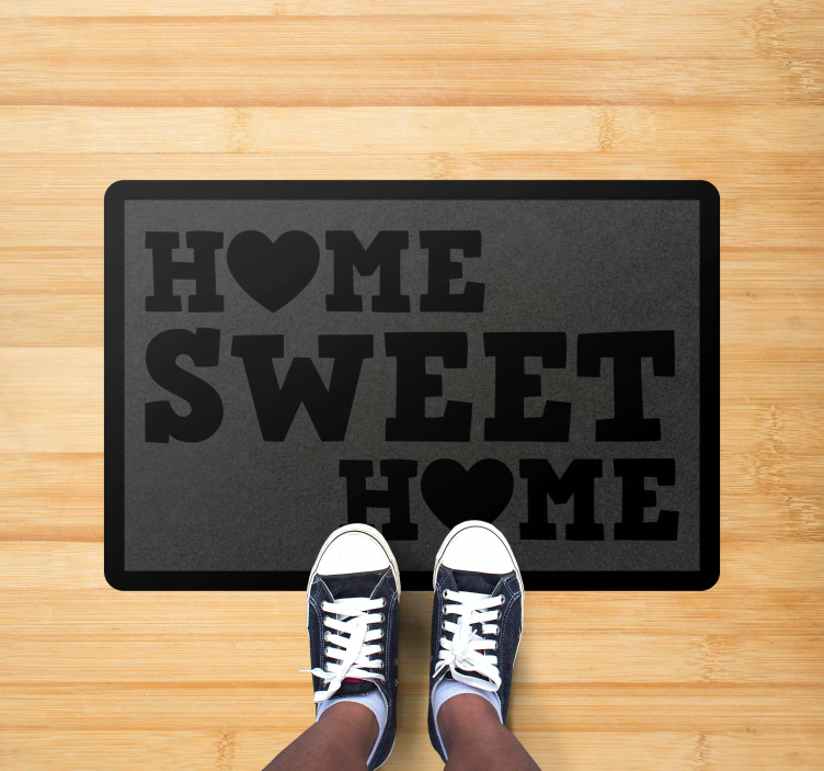 Tapis vinyle citation home sweet home - TenStickers