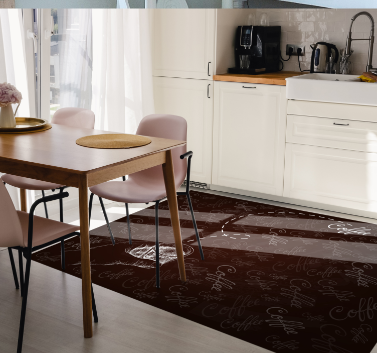 Tapis vinyle citation motif de boisson calligraphique - TenStickers