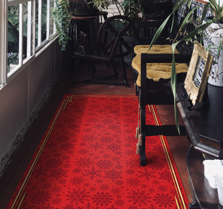 Tapis vinyle citation motif de flocon de neige orné - TenStickers